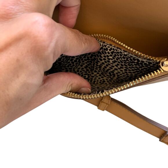 Light Tan Leather Crossbody Round Mini Bag - Picture 4 of 13